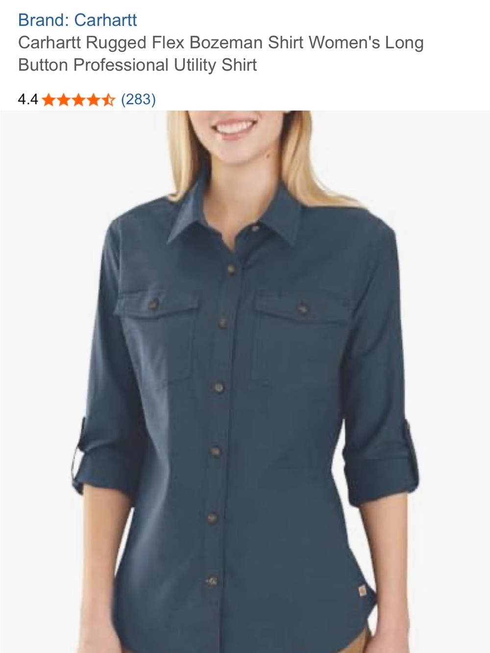 Carhartt Women's Button-Front Shirt in Teal Blue style 103600